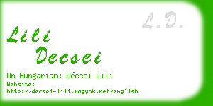 lili decsei business card
