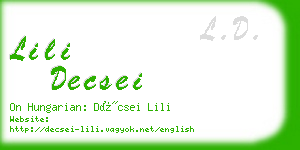 lili decsei business card